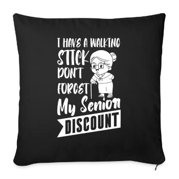 Pensioner Pension Dont Forget My Senior Discount - Sofa pillowcase 17,3'' x 17,3'' (45 x 45 cm) - black - Front