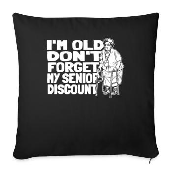 Pension de retraité drôle N’oubliez pas ma réduction - Housse de coussin décorative 45 x 45 cm - noir - Devant