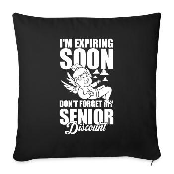 Pensioner Pension Dont Forget My Senior Discount - Sofa pillowcase 17,3'' x 17,3'' (45 x 45 cm) - black - Front