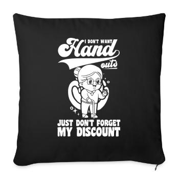 Pension de retraité drôle N’oubliez pas ma réduction - Housse de coussin décorative 45 x 45 cm - noir - Devant