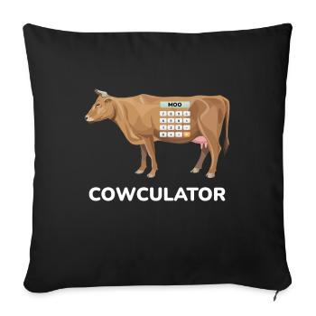Cowculator Taschenrechner Kuh Kühe Mathe - Sofakissenbezug 45 x 45 cm - Schwarz - Vorne