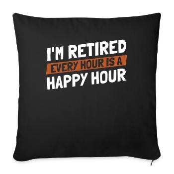 Retraités Pension Pensionnés - Housse de coussin décorative 45 x 45 cm - noir - Devant