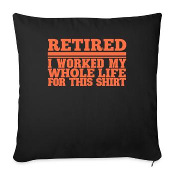 Pensioner Pension Humor - Sofa pillowcase 17,3'' x 17,3'' (45 x 45 cm) - black - Front
