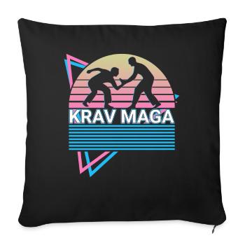 Krav Maga Retro - Sofakissenbezug 45 x 45 cm - Schwarz - Vorne