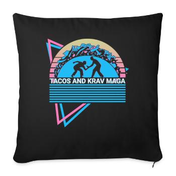 Krav Maga Retro - Sofakissenbezug 45 x 45 cm - Schwarz - Vorne