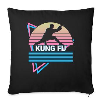 Kung Fu Rétro - Housse de coussin décorative 45 x 45 cm - noir - Devant
