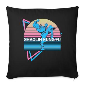 Kung Fu Rétro - Housse de coussin décorative 45 x 45 cm - noir - Devant