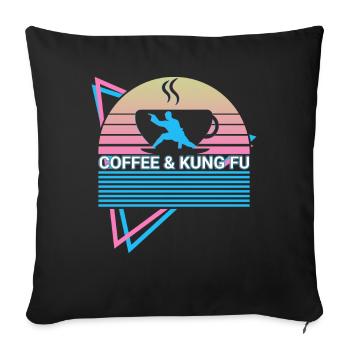 Kung Fu Rétro - Housse de coussin décorative 45 x 45 cm - noir - Devant
