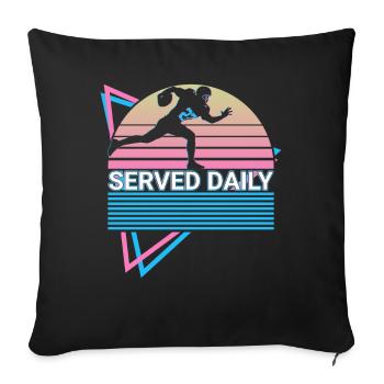 Football Lineman Retro - Housse de coussin décorative 45 x 45 cm - noir - Devant