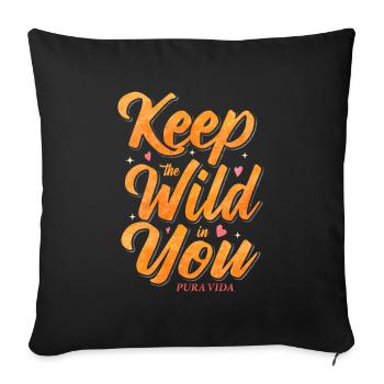 Pura Vida Costa Rica Gardez la nature sauvage en vous - Housse de coussin décorative 45 x 45 cm - noir - Devant