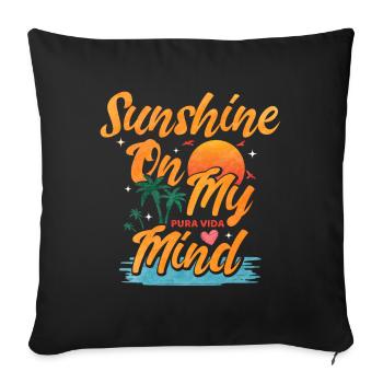 Pura Vida Sunshine Costa Rica Amérique latine - Housse de coussin décorative 45 x 45 cm - noir - Devant