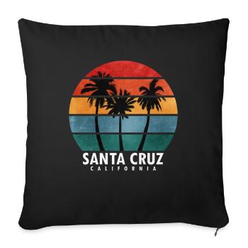 Santa Cruz California Sonnenuntergang 70er 80er - Sofakissenbezug 45 x 45 cm - Schwarz - Vorne