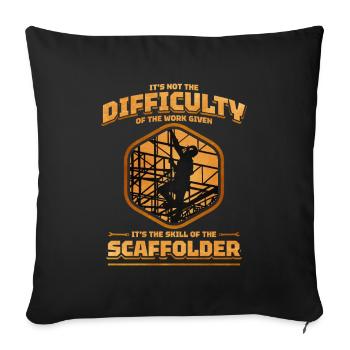 échafaudage échafaudage échafaudage artisan chantier - Housse de coussin décorative 45 x 45 cm - noir - Devant