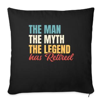 Légende de la pension de pensionné - Housse de coussin décorative 45 x 45 cm - noir - Devant
