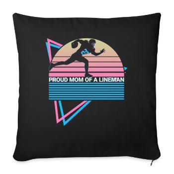 Football Lineman Retro - Housse de coussin décorative 45 x 45 cm - noir - Devant