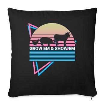 Livestock Retro - Sofa pillowcase 17,3'' x 17,3'' (45 x 45 cm) - black - Front