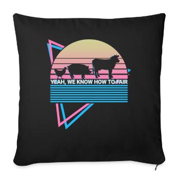 Livestock Retro - Sofa pillowcase 17,3'' x 17,3'' (45 x 45 cm) - black - Front