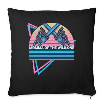 Bûcheron Menuiserie Rétro - Housse de coussin décorative 45 x 45 cm - noir - Devant