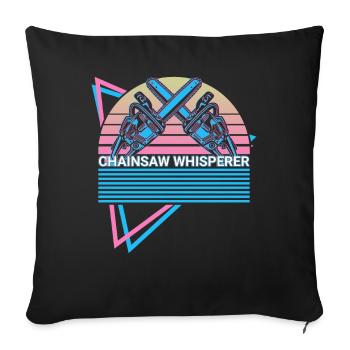 Bûcheron Menuiserie Rétro - Housse de coussin décorative 45 x 45 cm - noir - Devant