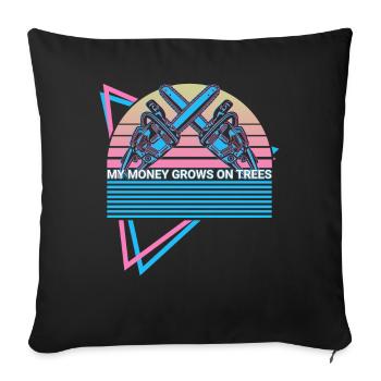 Bûcheron Menuiserie Rétro - Housse de coussin décorative 45 x 45 cm - noir - Devant
