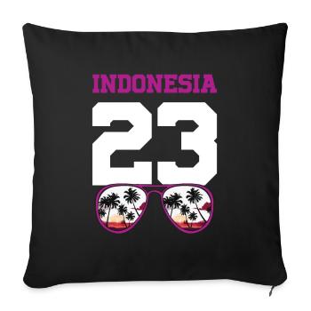 Indonesia 23 Jersey 2023 - Sofa pillowcase 17,3'' x 17,3'' (45 x 45 cm) - black - Front