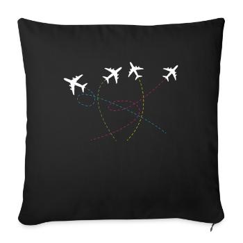 Avions Pilote d’avion - Housse de coussin décorative 45 x 45 cm - noir - Devant