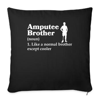 Cadeau de prothèse de jambe amputée - Housse de coussin décorative 45 x 45 cm - noir - Devant