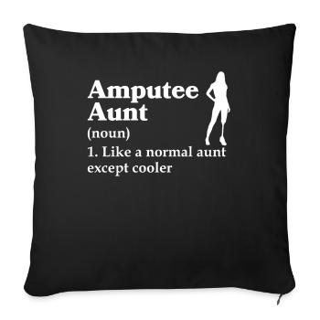 Cadeau de prothèse de jambe amputée - Housse de coussin décorative 45 x 45 cm - noir - Devant