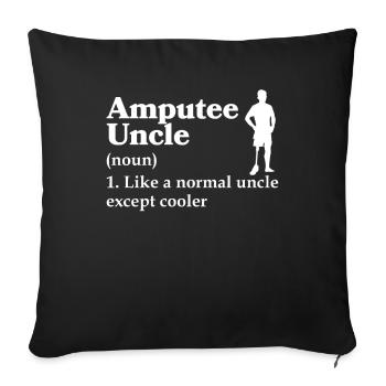Cadeau de prothèse de jambe amputée - Housse de coussin décorative 45 x 45 cm - noir - Devant