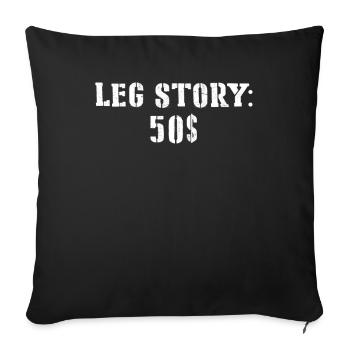 Cadeau de prothèse de jambe amputée - Housse de coussin décorative 45 x 45 cm - noir - Devant