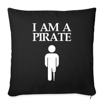 Cadeau de prothèse de jambe amputée - Housse de coussin décorative 45 x 45 cm - noir - Devant