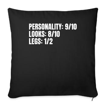 Cadeau de prothèse de jambe amputée - Housse de coussin décorative 45 x 45 cm - noir - Devant