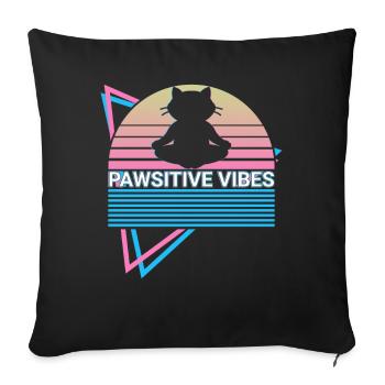 Meditation Yoga Dog Retro - Sofa pillowcase 17,3'' x 17,3'' (45 x 45 cm) - black - Front