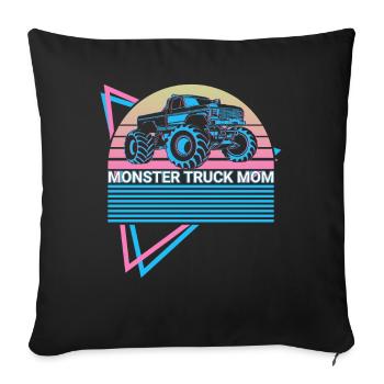 Monster Truck Mom Retro - Sofa pillowcase 17,3'' x 17,3'' (45 x 45 cm) - black - Front