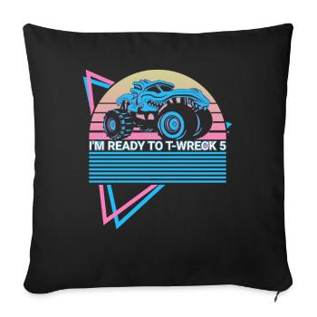 Monstertruck Retro - Sofakissenbezug 45 x 45 cm - Schwarz - Vorne