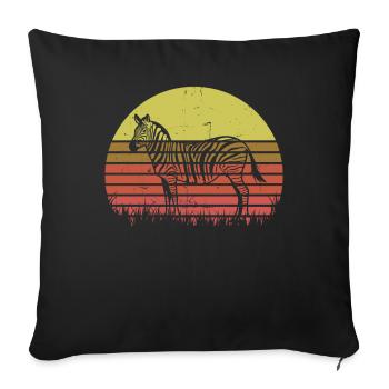 Zebra - Sofakissenbezug 45 x 45 cm - Schwarz - Vorne