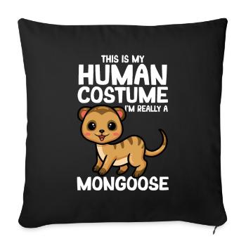 Mongooses Mongooses Meerkats - Sofa pillowcase 17,3'' x 17,3'' (45 x 45 cm) - black - Front