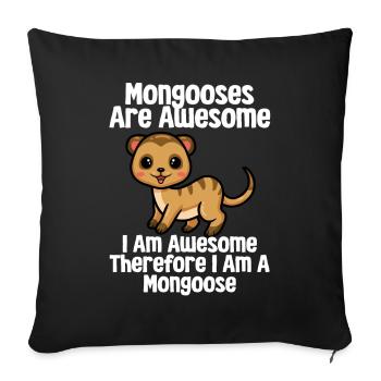 Mongooses Mongooses Meerkats - Sofa pillowcase 17,3'' x 17,3'' (45 x 45 cm) - black - Front