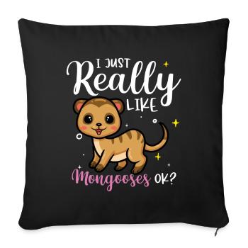 Mongooses Mongooses Meerkats - Sofa pillowcase 17,3'' x 17,3'' (45 x 45 cm) - black - Front
