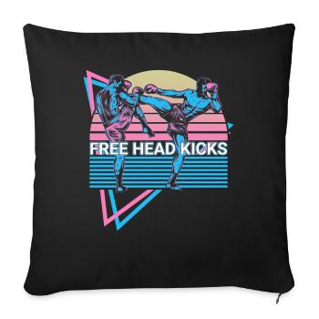 Muay Thai Kickboxing Retro - Sofa pillowcase 17,3'' x 17,3'' (45 x 45 cm) - black - Front