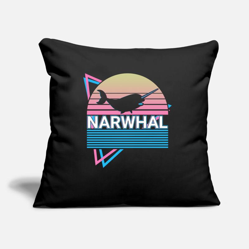 Narwal Retro Sofakissenbezug 45 x 45 cm