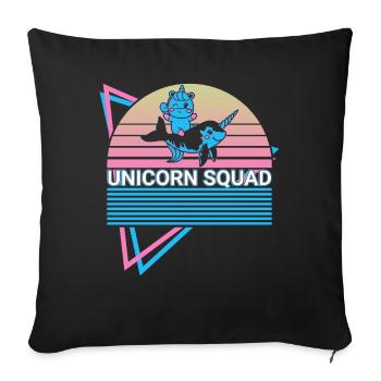 Narwal Retro - Sofakissenbezug 45 x 45 cm - Schwarz - Vorne