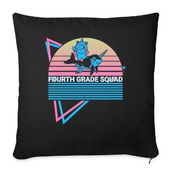 Narwal Retro - Sofakissenbezug 45 x 45 cm - Schwarz - Vorne