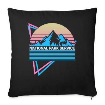National Park Retro - Sofa pillowcase 17,3'' x 17,3'' (45 x 45 cm) - black - Front
