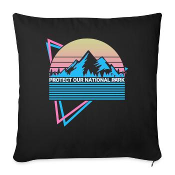 National Park Retro - Sofa pillowcase 17,3'' x 17,3'' (45 x 45 cm) - black - Front