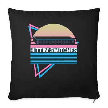 Rétro de la technologie de réseau - Housse de coussin décorative 45 x 45 cm - noir - Devant