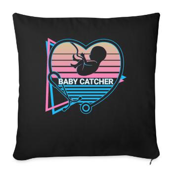 Obgyn Retro - Sofa pillowcase 17,3'' x 17,3'' (45 x 45 cm) - black - Front