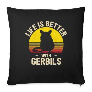 Gerbille - Housse de coussin décorative 45 x 45 cm - noir - Devant