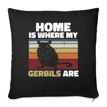Gerbille - Housse de coussin décorative 45 x 45 cm - noir - Devant
