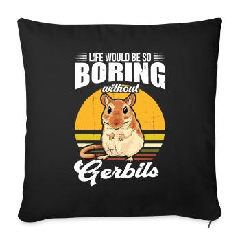 Gerbille - Housse de coussin décorative 45 x 45 cm - noir - Devant